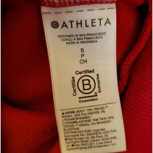 Athleta Berry Red Modal Blend Oversize Pullover Long Sleeve Top Sz SP EUC - Picture 7 of 7